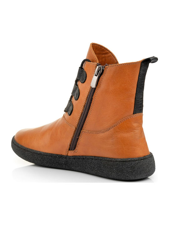 Leder Stiefeletten Damen Braun