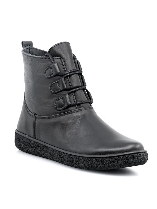 Boxer Leather Women's Ankle Boots Black