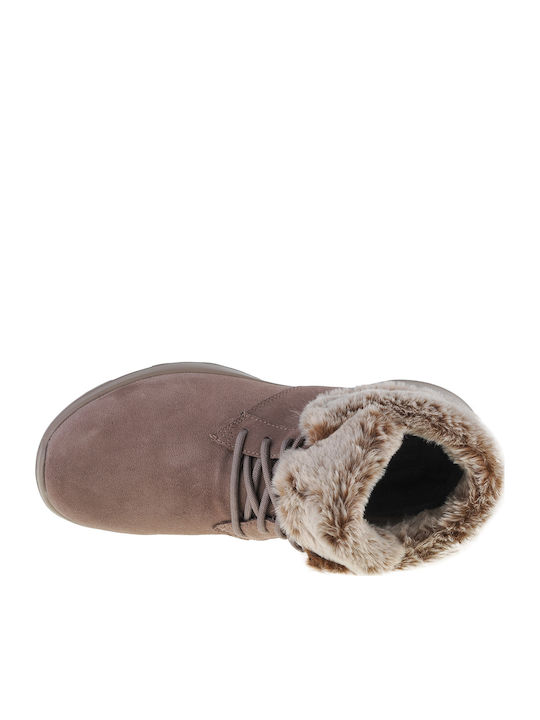 On The Go JoyPlush Dreams Wildleder Stiefeletten Damen mit Pelz Gray