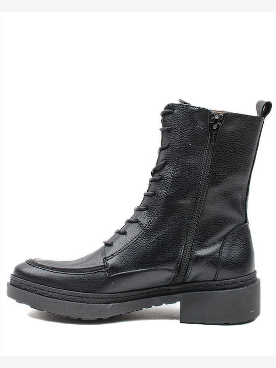 Wonders Leder Damen Knöchelstiefel Schwarz