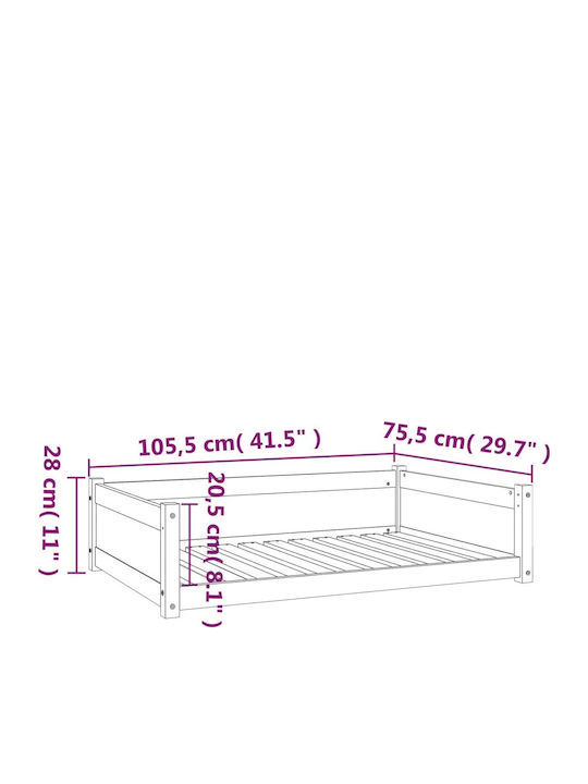 vidaXL Sofa Hundebett Weiß 105.5x75.5cm.
