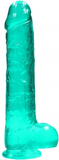 Shots Real Rock Crystal Clear Dildo With Balls Реалистично дилдо с Топки и Вендуза Green 23см