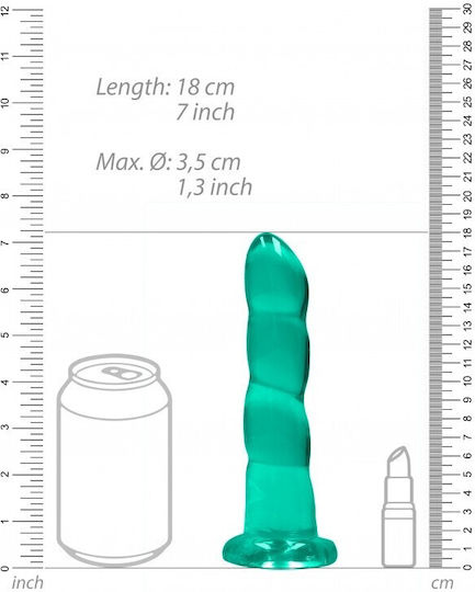 Shots Real Rock Crystal Clear Ρεαλιστικό Dildo με Βεντούζα Green 18cm