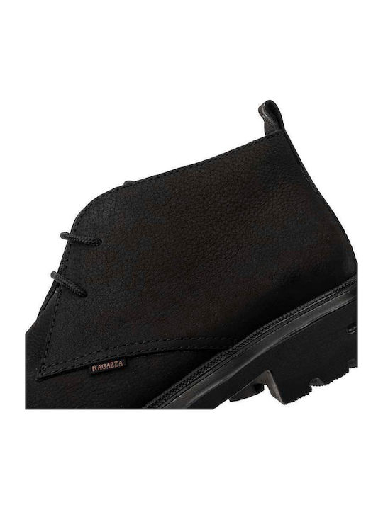 Leather Women's Oxford Boots Black
