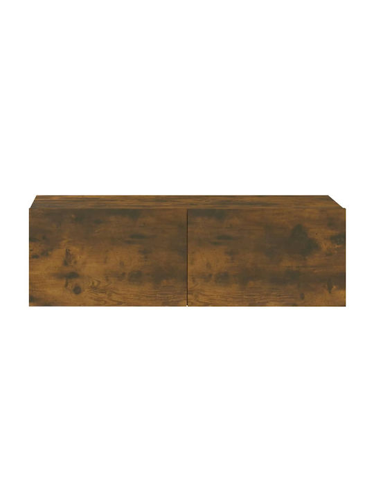 Wandvitrine Wohnzimmer aus geräucherter Eichenholz 100x30x30cm