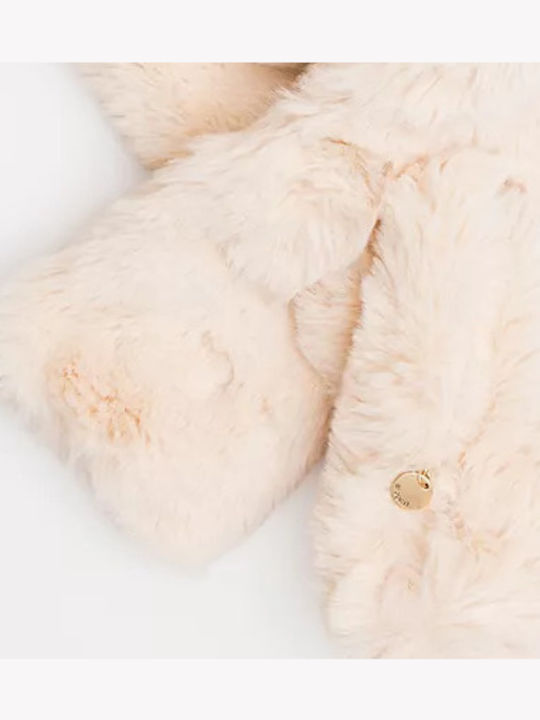 SC-105 Women's Furry Scarf Off White SC105