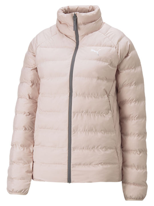 Eco Warmcell Κοντό Γυναικείο Puffer Μπουφάν για Χειμώνα Ροζ