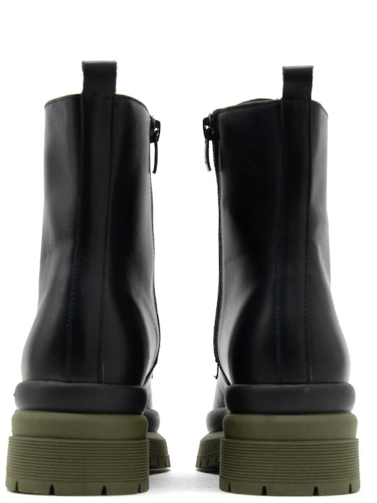 Δερμάτινα Γυναικεία Αρβυλάκια Black/Khaki