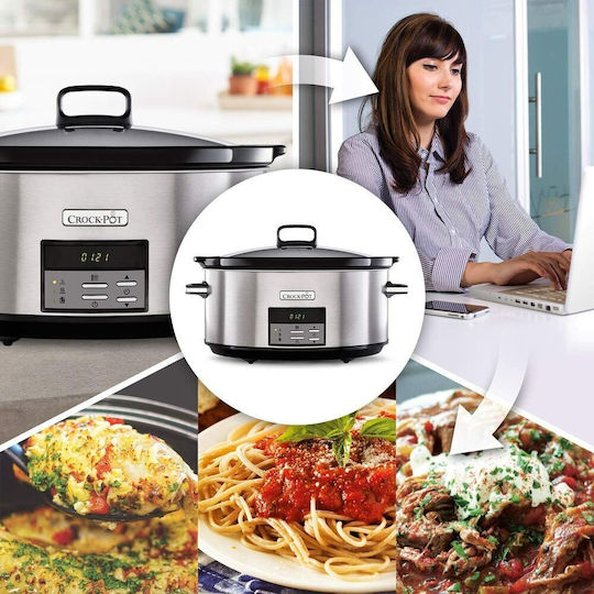 Crock-Pot Slow Cooker 350W with Capacity 7.5L Silver