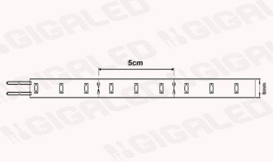 Atman Αδιάβροχη Ταινία LED 12V Πράσινο Φως 1m Τύπου SMD3528
