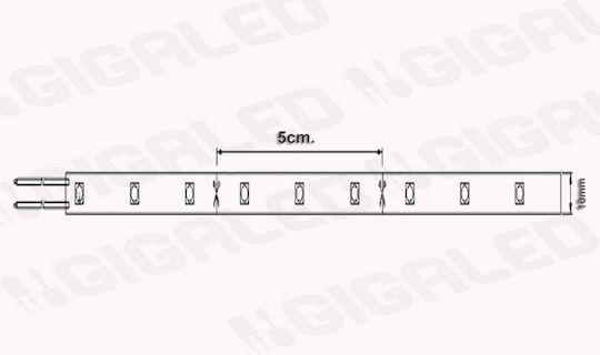 Atman Αδιάβροχη Ταινία LED 12V Κίτρινο Φως 1m Τύπου SMD5050