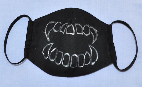 Mc Decor Μάσκα Προστασίας Υφασμάτινη Tooth σε Μαύρο χρώμα MCD.MP.020 1τμχ