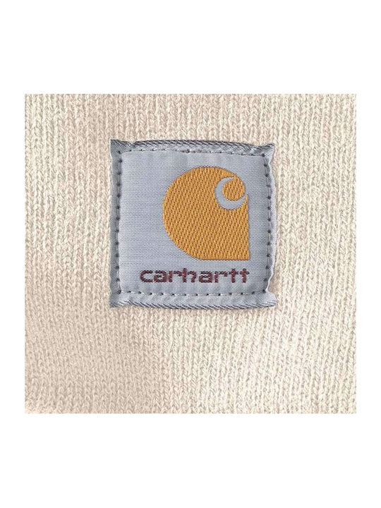 Carhartt Beanie Unisex Σκούφος Πλεκτός σε Λευκό χρώμα
