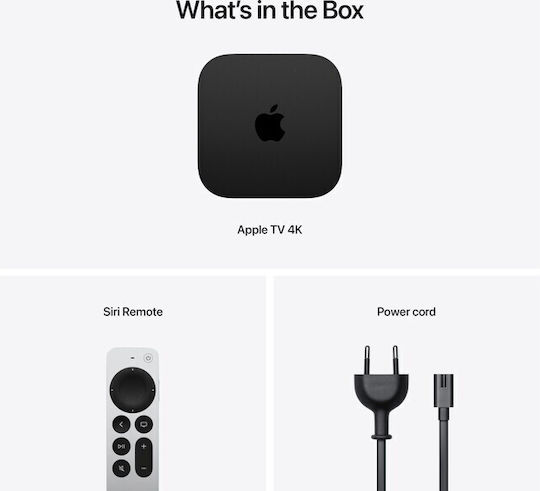 Apple TV Box MN893 4K UHD with WiFi and 128GB Storage Space with Operating System tvOS and Siri