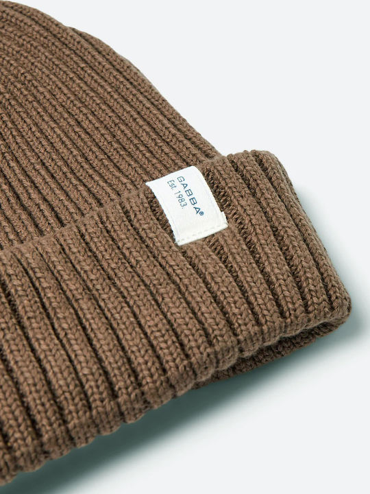 Ribbed Beanie Cap Brown