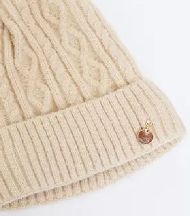 CP-03 Γυναικείος Pom Pom Beanie Σκούφος σε Μπεζ χρώμα