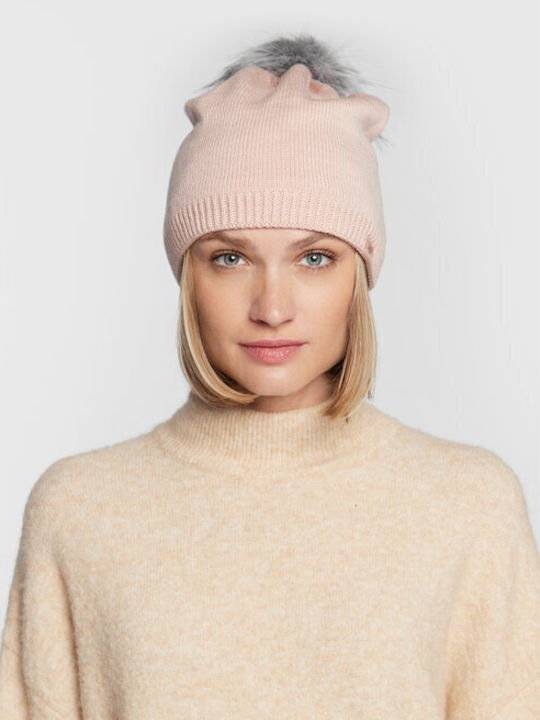4F Knitted Beanie Cap Pink H4Z22-CAD009-56S