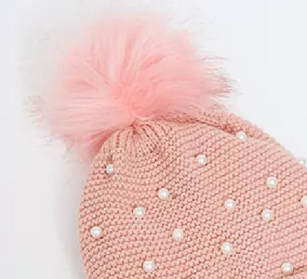 CP-05 Γυναικείος Pom Pom Beanie Σκούφος σε Ροζ χρώμα