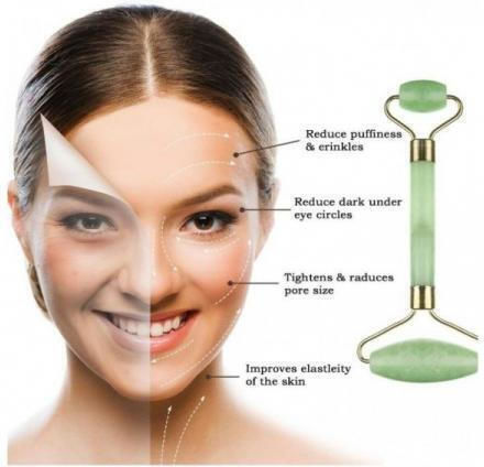 Intimonna Gift Set Face Roller & Gua Sha Tool from Green Quartz 2pcs
