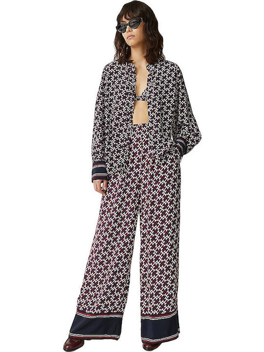 Women's High-waisted Fabric Trousers in Relaxed Fit