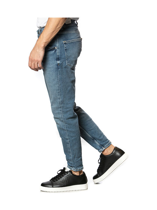 Alex K3948 Herren Jeanshose Gekürzte Elastische mit Loose Verjüngt Anwendung Blau