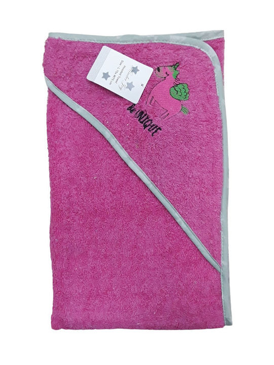 Beboulino Hooded Baby Bath Towel Unicorn Fuchsia