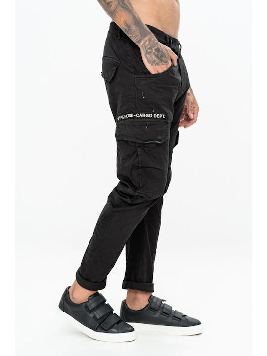 Cosi Jeans 60 Matteo Herrenhose Cargo Elastisch in Lockerer Passform Schwarz 60-MATTEO