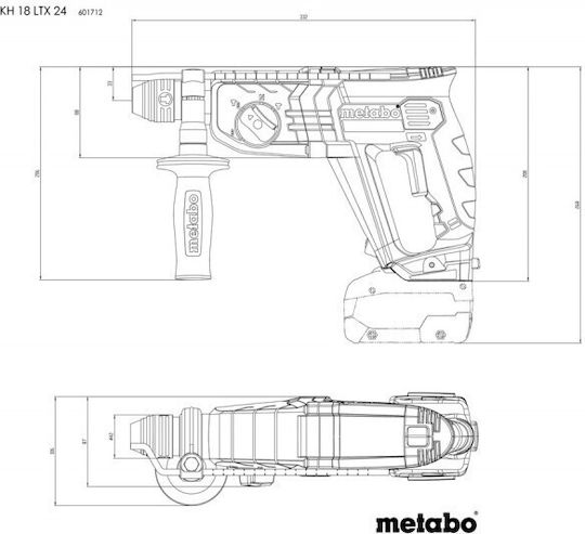 Metabo KH 18 LTX 24 Κρουστικό Σκαπτικό Πιστολέτο Μπαταρίας 18V Solo με Υποδοχή SDS Plus 601712850