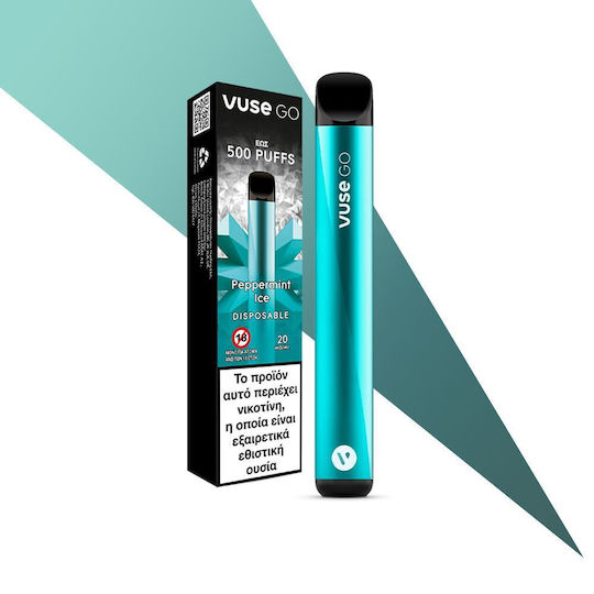 Vuse Go Disposable Electronic Cigarette 500 Puffs Peppermint Ice 2ml 20mg Peppermint Ice Blue 1pcs