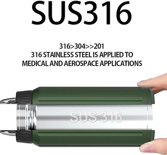 Alpin SUS 316 Recyclable Bottle Thermos Stainless Steel BPA Free 600ml White with Mouthpiece