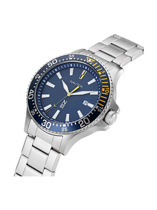 Nautica Cocoa Beach Uhr Batterie mit Silber Metallarmband