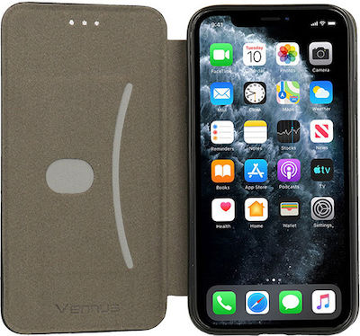 Vennus Elegance Synthetic Leather Book Black (iPhone 14)