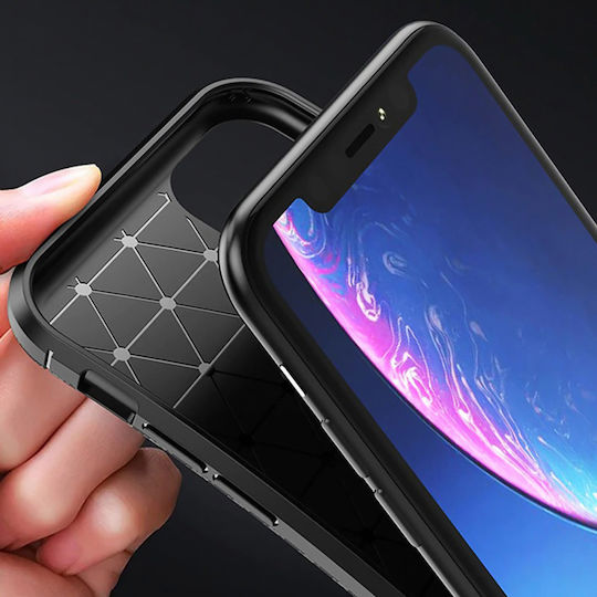Vennus Carbon Elite Back Cover Σιλικόνης Μαύρο (iPhone 14 Pro)