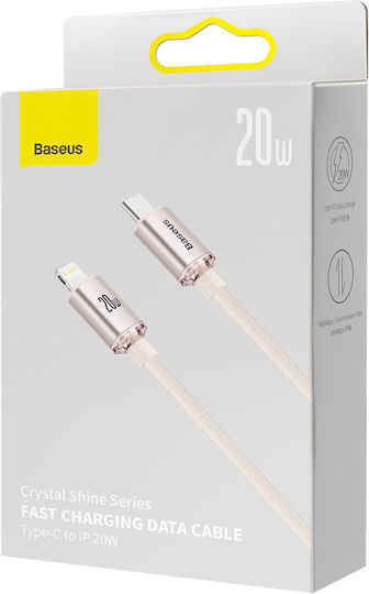 Baseus Crystal Shine Braided USB-C to Lightning Cable 20W Pink 2m (CAJY001404)
