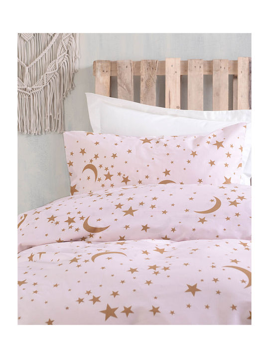 Rythmos Set Cearceafuri Pentru Copii Single Cu Elastic Moonlight Roz 165x205cm Rythmos Set Cearceafuri Pentru Copii Single Cu Elastic Moonlight Roz 165x205cm