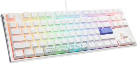 Ducky One 3 TKL Gaming Mechanische Tastatur Tenkeyless mit Cherry MX Geräuschlos Rot Schaltern und RGB-Beleuchtung (Englisch US) Pure White
