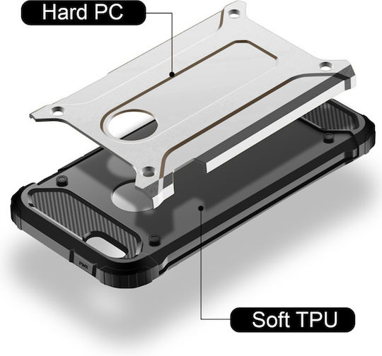 Sonique Heavy Armor Back Cover Πλαστικό 2mm Ασημί (iPhone X / Xs)