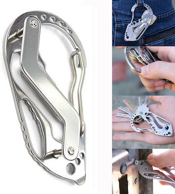 Verk Group Multi-tool Keychain Silver with Blade made of Stainless Steel