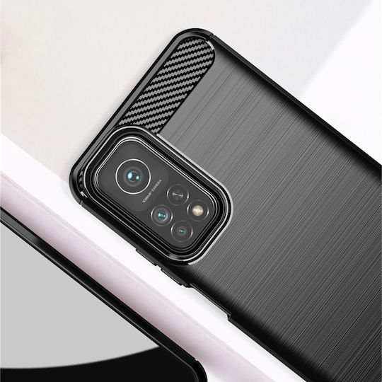 Forcell Carbon Back Cover Σιλικόνης Μαύρο (Xiaomi Mi 10T Lite)