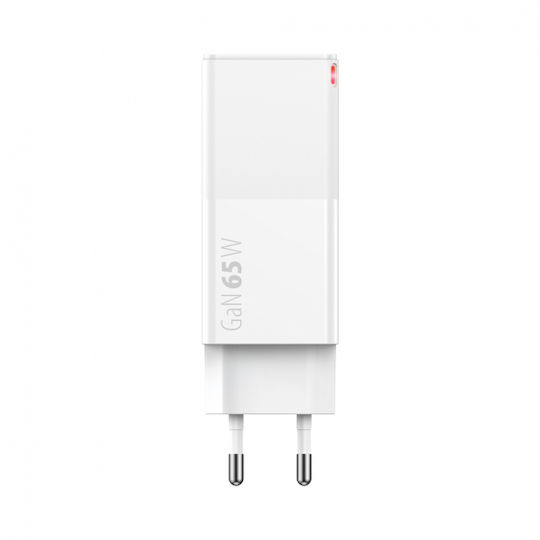 Forever Charger Without Cable GaN with USB-A Port and USB-C Port 65W Power Delivery Whites (FTCC65WW)