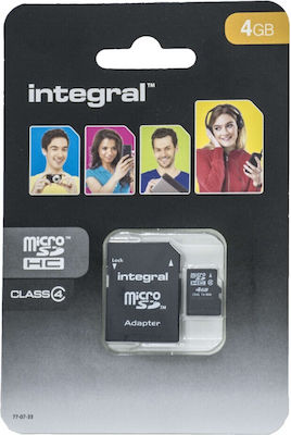 Integral microSDHC 4GB Class 4 with Adapter