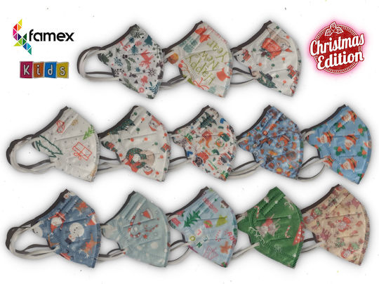 Famex Kids Mask FFP2 NR Protective Mask FFP2 Kids Christmas Edition 10pcs