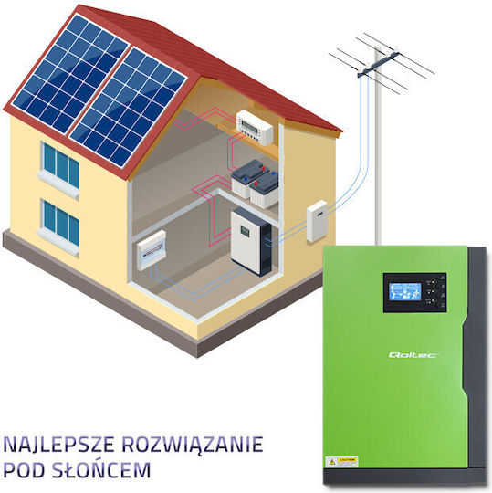 Qoltec Hybrid Off-Grid Modified Sine Wave Power Inverter 5500W with Input Voltage 48V 53887