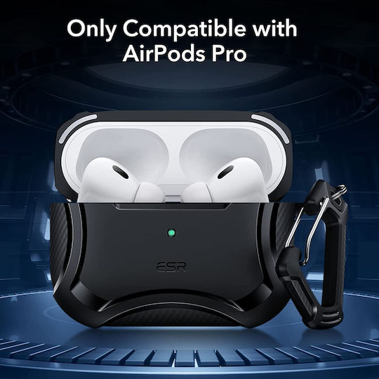ESR Cyber Armor Halolock MagSafe Plastic Case with Keychain Black for Apple AirPods Pro