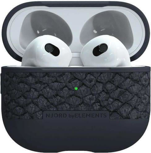 Njord Vindur Leather / Silicone Case Dark Grey for Apple AirPods 3