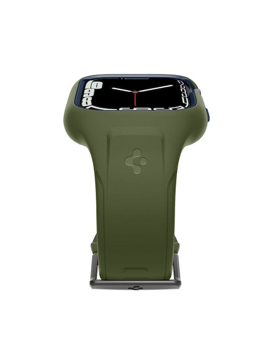 Spigen Liquid Air Pro Silikonhülle Moss Green für Apple Watch 45mm