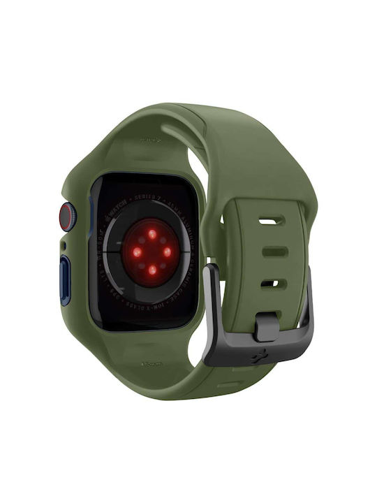 Spigen Liquid Air Pro Silikonhülle Moss Green für Apple Watch 45mm