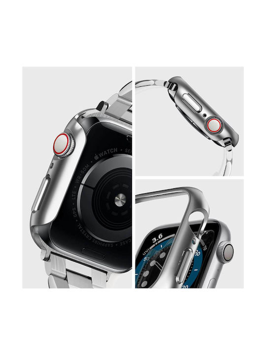 Spigen Thin Fit Plastic Case in Silver color for Apple Watch 44mm