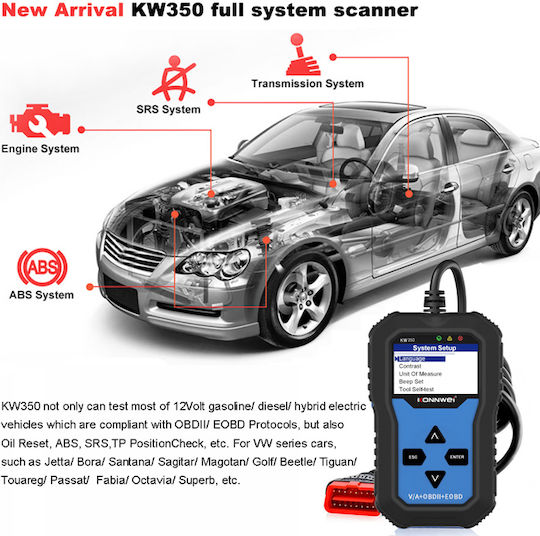 Konnwei KW350 Car Diagnostics Digital Tool OBD 2