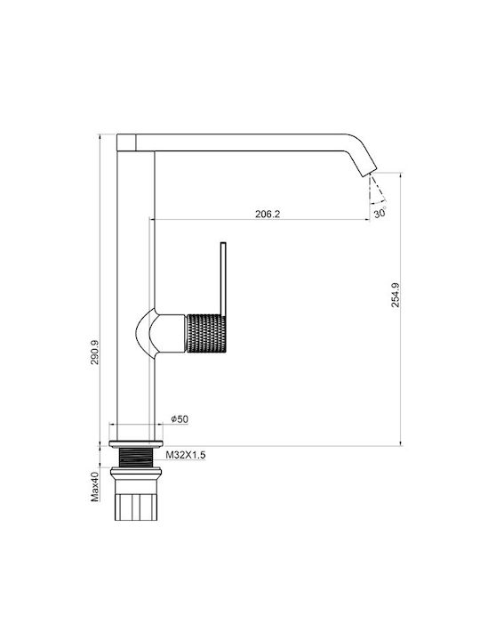 Interflex Kitchen Faucet Counter Chrome-Black